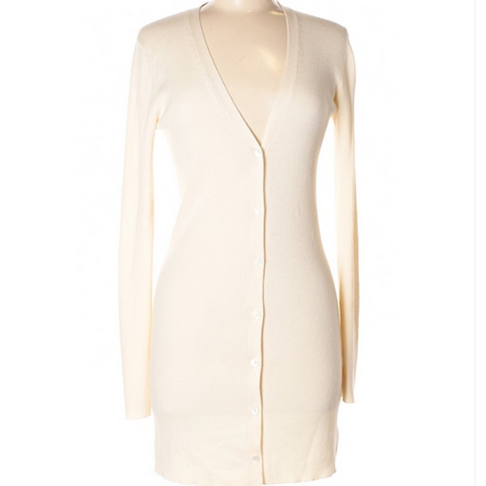 Theory Wool Ribbed Long Cardigan